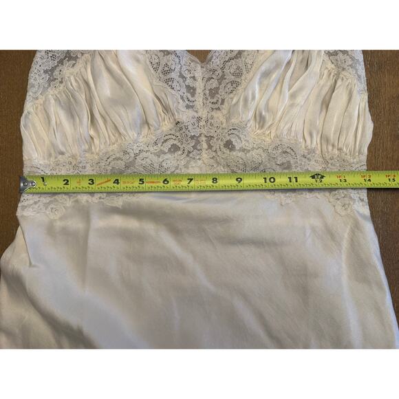 Vintage Fischer Pure Silk Lace Nightgown Slip Dress S/M? Ivory Lingerie Bridal - Picture 8 of 8